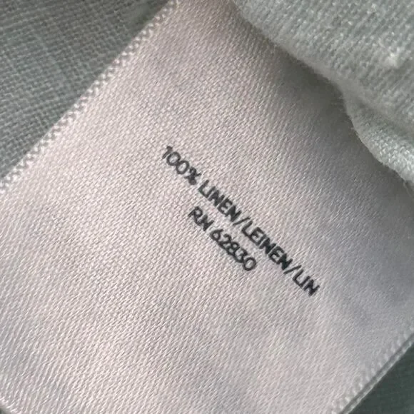 100% Linen Lands' End Pastels Colour block shirt with pockets. Size S (6-8) - Picture 7 of 8